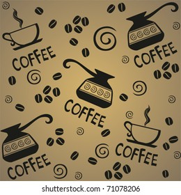 coffee seamless pattern in vector