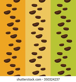 Coffee seamless pattern, vector background, texture with coffee beans