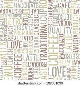Coffee seamless pattern, vector. EPS8