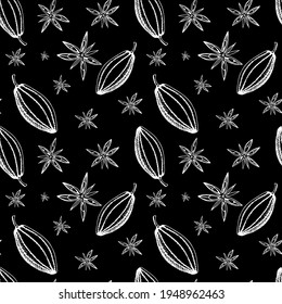 Coffee seamless pattern. Vintage Coffee vignetting.Digital Paper of color. Black and white