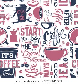 Coffee Seamless Pattern.Vector illustration.