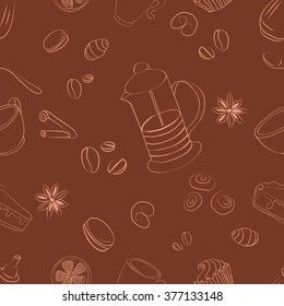 Coffee seamless vector pattern