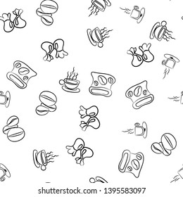 Coffee seamless vector pattern for Cup mug, restaurant or cafe menu design. 