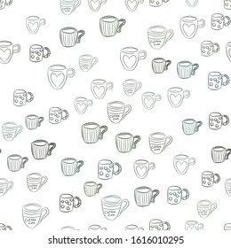 Coffee seamless vector pattern for Cup mug, restaurant or cafe menu design