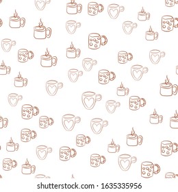 Coffee seamless vector pattern for Cup mug, restaurant or cafe menu design. 