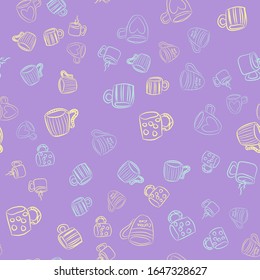 Coffee seamless vector pattern for Cup mug, restaurant or cafe menu design. 