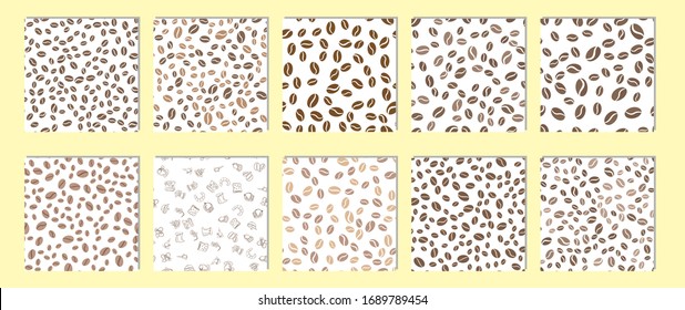 Coffee seamless vector pattern for Cup mug, restaurant or cafe menu design. 