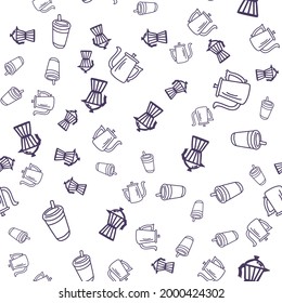 Coffee seamless vector pattern for Cup mug, restaurant or cafe menu design. 
