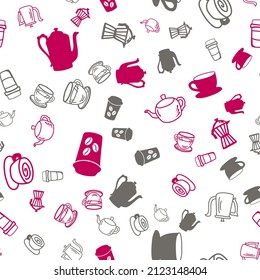 Coffee seamless vector pattern for Cup mug, restaurant or cafe menu design. 
