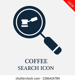 Coffee search icon. Editable Coffee search icon for web or mobile.