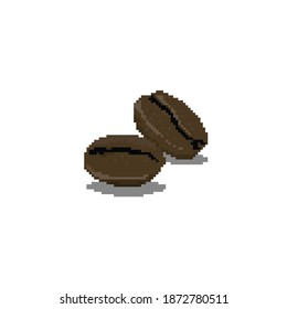 Coffee Seed 8 bit isolated on White Backgroung