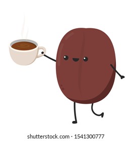 Coffee seed character design. Coffee seed vector. wallpaper.