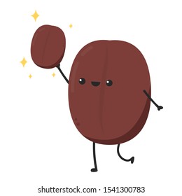 Coffee seed character design. Coffee seed vector. wallpaper.