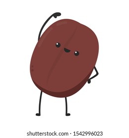 Coffee seed character design. Coffee seed vector. wallpaper.