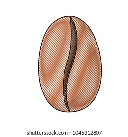 coffee seed colored crayon silhouette