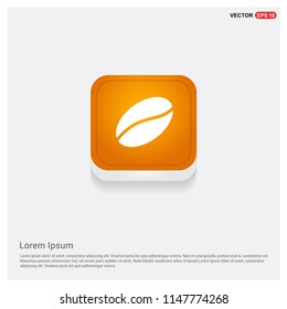 Coffee Seed Icon Orange Abstract Web Button - Free vector icon