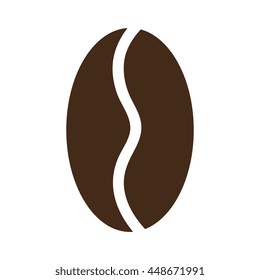 Coffee seed isolated icon in brown color, vector illustration graphic.