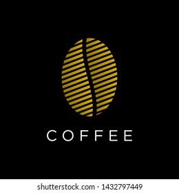 coffee seed line art logo design