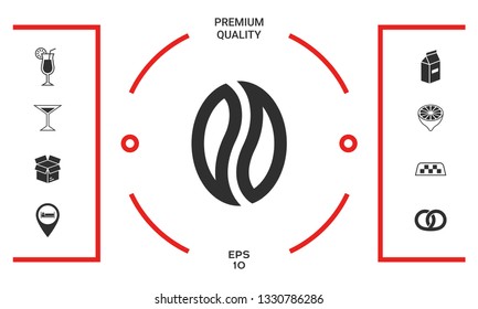 Coffee seed - logo. Graphic elements for your design