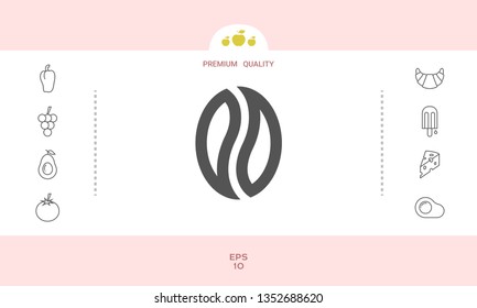 Coffee seed - logo. Graphic elements for your design