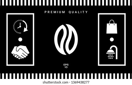 Coffee seed - logo. Graphic elements for your design
