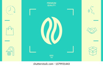 Coffee seed - logo. Graphic elements for your design