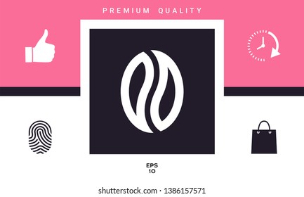Coffee seed - logo. Graphic elements for your design