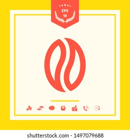 Coffee seed - logo. Graphic elements for your design