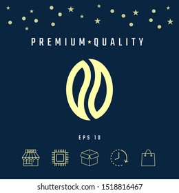 Coffee seed - logo. Graphic elements for your design