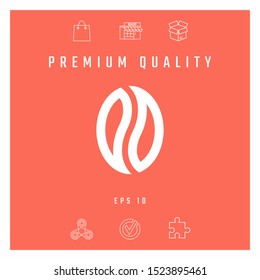 Coffee seed - logo. Graphic elements for your design