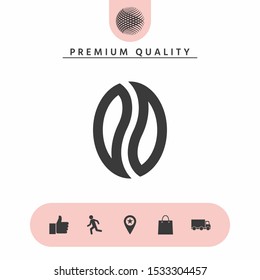 Coffee seed - logo. Graphic elements for your design