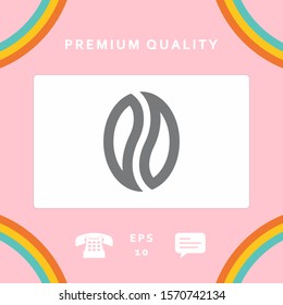 Coffee seed - logo. Graphic elements for your design