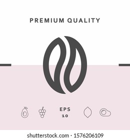 Coffee seed - logo. Graphic elements for your design