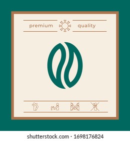 Semilla de café - logo. Elementos gráficos para el diseño