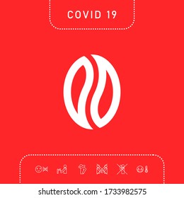 Coffee seed - logo. Graphic elements for your design