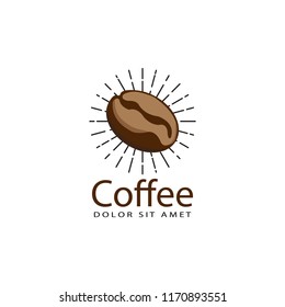 coffee seed logo template design vector