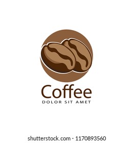 coffee seed logo template design vector
