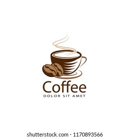 coffee seed logo template design vector