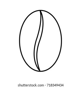 coffee seed in monochrome silhouette vector illustration