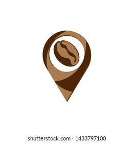 coffee seed point logo template design vector with isolated white background