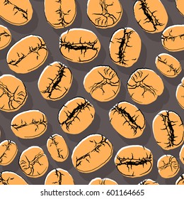 Coffee seed seamless background.