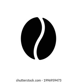 Icono del vector de semillas de café, aislado en fondo blanco