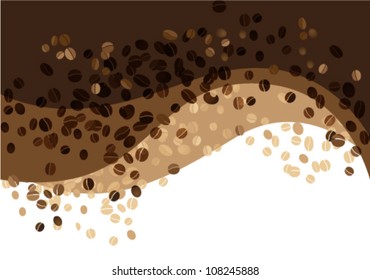 Coffee seeds background. Vector illustration.