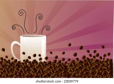coffee seeds with cup	