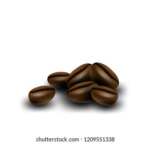 Coffee seeds isolated