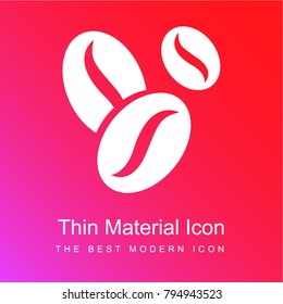 Coffee seeds red and pink gradient material white icon minimal design