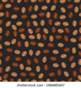 Coffee seeds seamless pattern Background