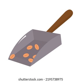 coffee seeds in spoon icon isolated
