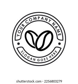Coffee seeds stamp icon logo design template vector