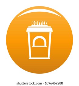 Coffee selling icon. Simple illustration of coffee selling vector icon for any design orange